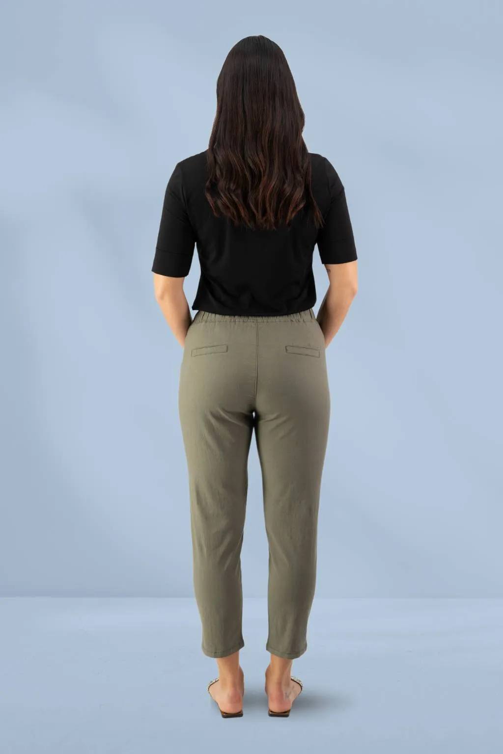 Vassalli 7/8 Elastic Waist Pants Army