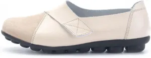 Women's Hook and Loop Loafers Suede Slip on Driving Walking Flat Sandals, Outdoor Versatile Round Toe Orthopedic Moccasins for Daily