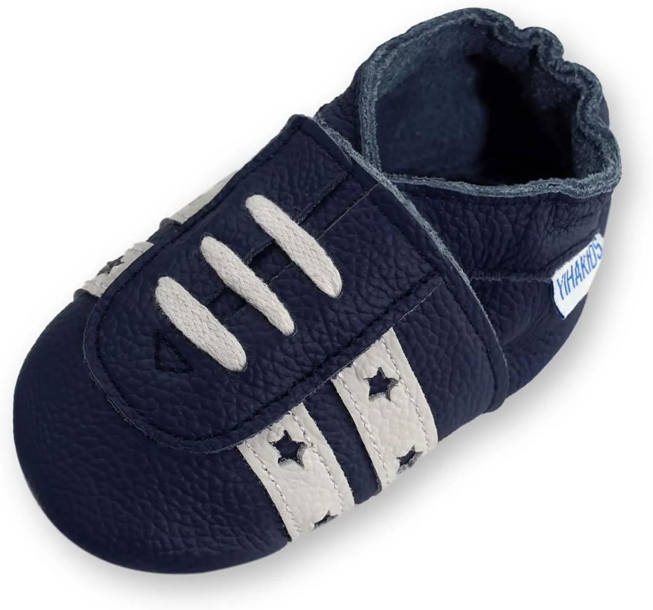 YIHAKIDS Baby Leather Shoes Soft Sole First Walking Moccasins Infants Toddler Boys Girls Crawling Slippers Slip-on Shoes with Elastic Ankle