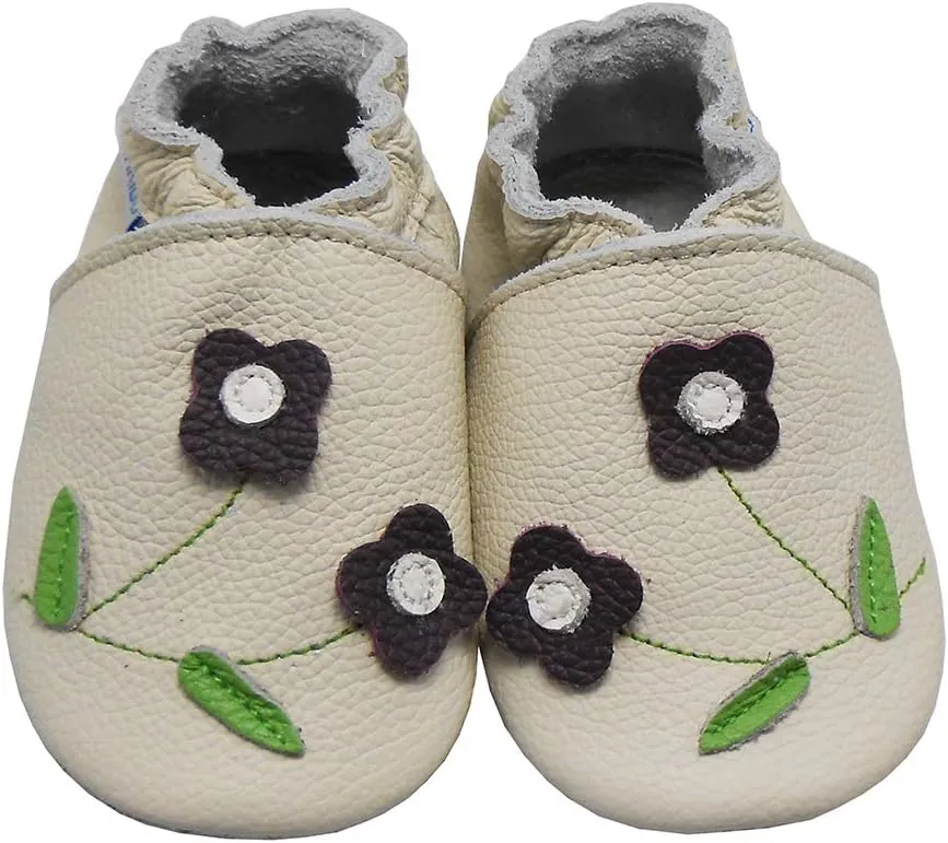 YIHAKIDS Baby Leather Shoes Soft Sole First Walking Moccasins Infants Toddler Boys Girls Crawling Slippers Slip-on Shoes with Elastic Ankle